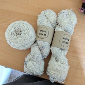 Wool and Works Fingering Weight Slub Yarn in "Fur Coat"